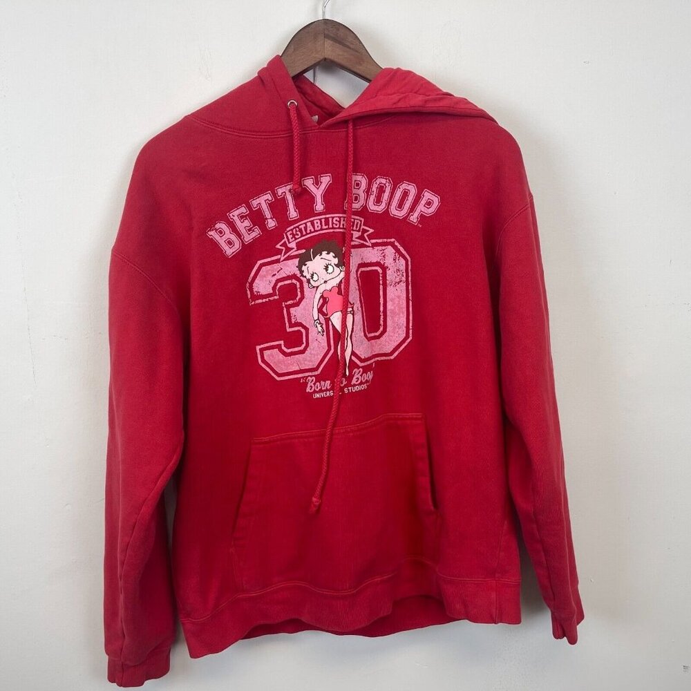 Universal Studios Betty Boop Hoodie Sweatshirt Womens Size S Red